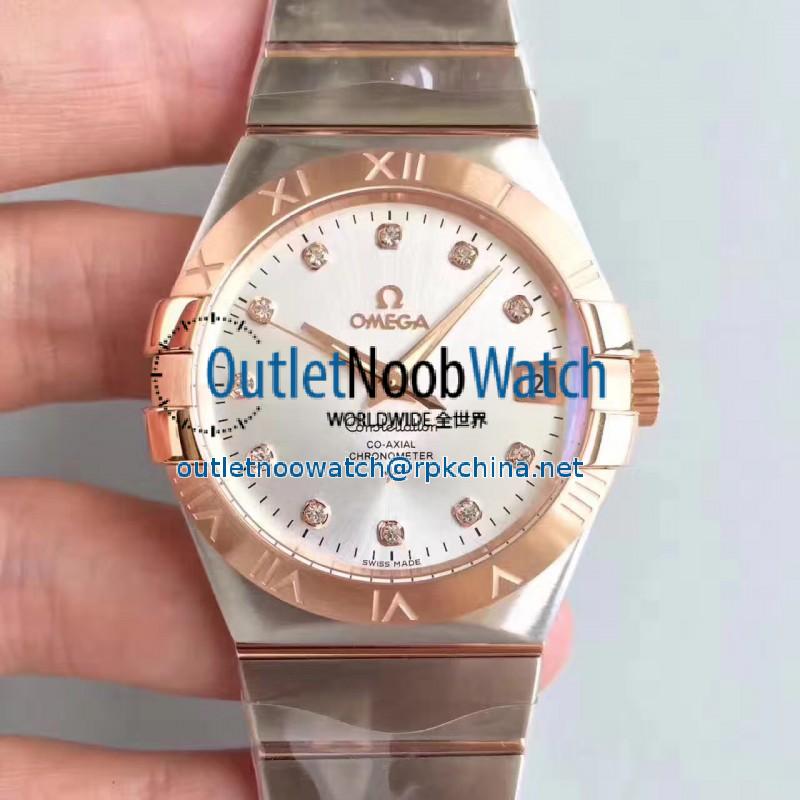 Replica Omega Constellation 123.20.38.21.52.001 38MM SSS Stainless Steel & Rose Gold Rhodium Dial Swiss 8500