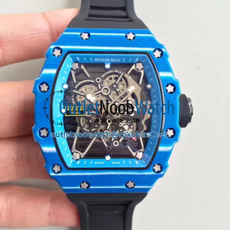 Replica Richard Mille RM35-01 Rafael Nadal KV Blue Forged Carbon Blue & Skeleton Dial M6T51