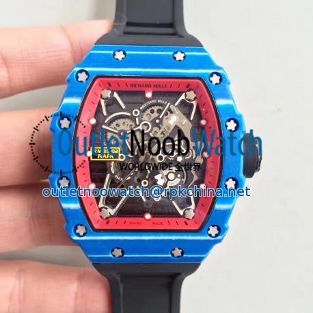 Replica Richard Mille RM35-01 Rafael Nadal KV Blue Forged Carbon Red & Skeleton Dial M6T51