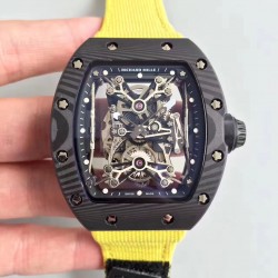 Replica Richard Mille RM50-27-01 NTPT KV Black Forged Carbon Black & Skeleton Dial M9015