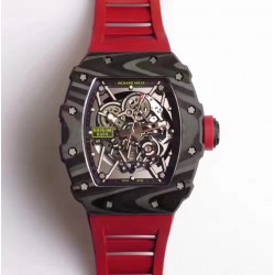 Replica Richard Mille RM35-02 Rafael Nadal KV Forged Carbon Black & Skeleton Dial M6T51