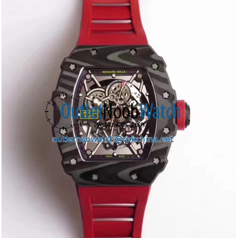 Replica Richard Mille RM35-02 Rafael Nadal KV Forged Carbon Black & Skeleton Dial M6T51