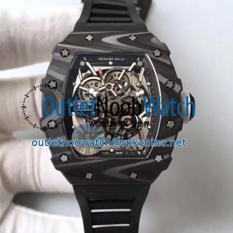 Replica Richard Mille RM35-02 Rafael Nadal Foundation KV Forged Carbon Black & Skeleton Dial M6T51