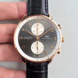 Replica IWC Portugieser Chronograph Jackie Chan IW371433 ZF Rose Gold Anthracite & White Dial Swiss 7750