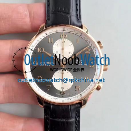 Replica IWC Portugieser Chronograph Jackie Chan IW371433 ZF Rose Gold Anthracite & White Dial Swiss 7750