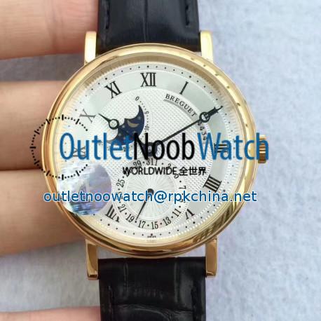 Replica Breguet Classique Moonphase 4434 VF Yellow Gold Silver Dial Swiss Caliber 5165R