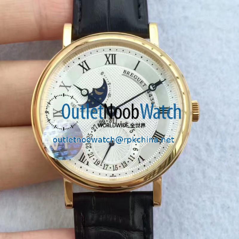 Replica Breguet Classique Moonphase 4434 VF Yellow Gold Silver Dial Swiss Caliber 5165R