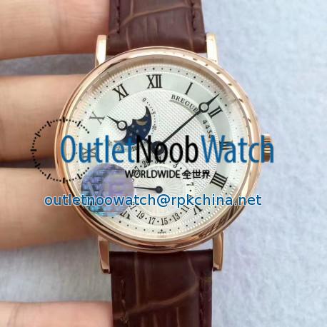 Replica Breguet Classique Moonphase 4434 VF Rose Gold Silver Dial Swiss Caliber 5165R