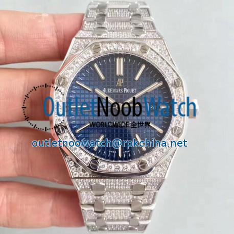 Replica Audemars Piguet Royal Oak 15400 N Stainless Steel & Diamond Blue Dial Swiss 3120