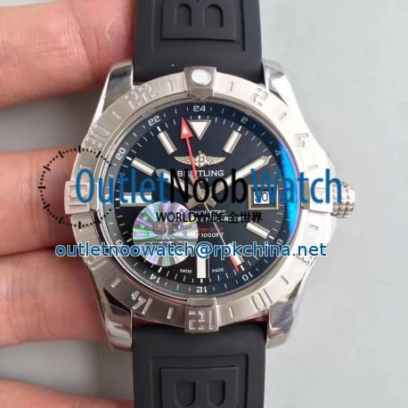 Replica Breitling Avenger II GMT A3239011/BC35/152S GF Stainless Steel Black Dial Swiss 2836-2