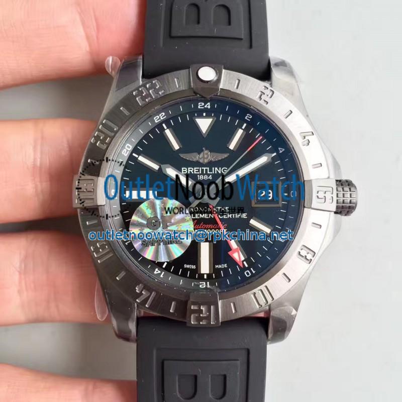 Replica Breitling Avenger II GMT A3239010/BF04/109W/M20BASA.1 GF Stainless Steel Black Dial Swiss 2836-2