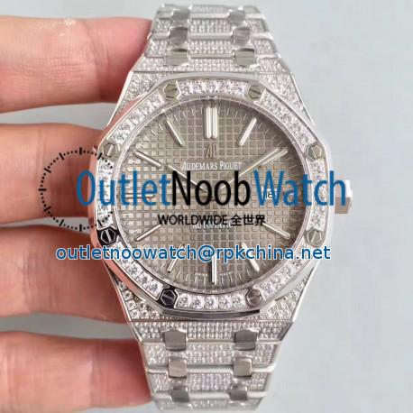 Replica Audemars Piguet Royal Oak 15400 N Stainless Steel & Diamond Grey Dial Swiss 3120