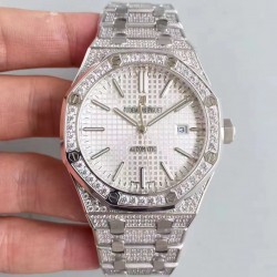 Replica Audemars Piguet Royal Oak 15400 N Stainless Steel & Diamond Silver Dial Swiss 3120