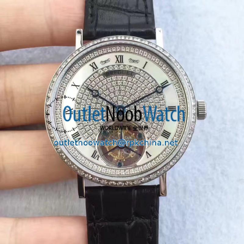 Replica Breguet Classique Tourbillon BG Stainless Steel & Diamonds Diamond Dial Swiss Tourbillon