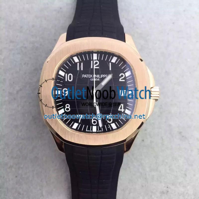 Replica Patek Philippe Aquanaut Jumbo 5167R-001 MK Rose Gold Black Dial Swiss 324SC