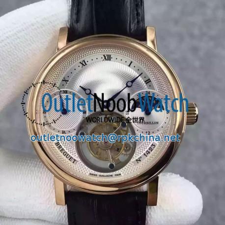 Replica Breguet Grand Complication Moonphase Tourbillon AX Rose Gold Silver Dial Swiss Tourbillon