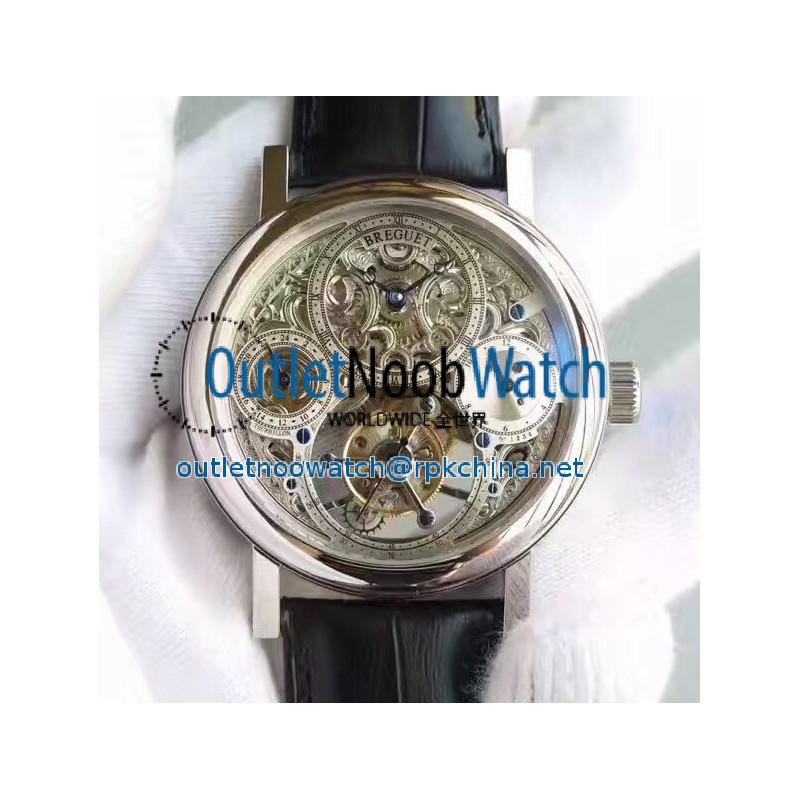 Replica Breguet Grand Complication Tourbillon AX Stainless Steel Silver Skeleton Dial Swiss Tourbillon