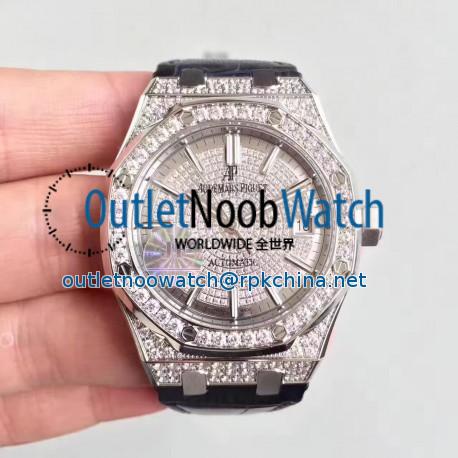 Replica Audemars Piguet Royal Oak 15450 JF Stainless Steel & Diamonds Diamond Dial Swiss 3120