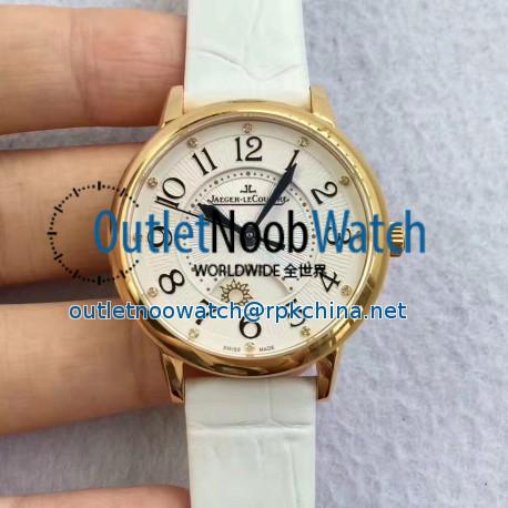 Replica Jaeger-LeCoultre Ladies Rendez-Vous Night & Day Medium 3441420 N Yellow Gold White Dial Swiss 898A/1