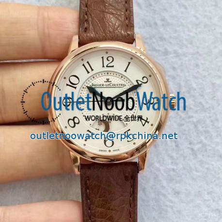 Replica Jaeger-LeCoultre Ladies Rendez-Vous Night & Day Medium 3442420 N Rose Gold White Dial Swiss 898A/1