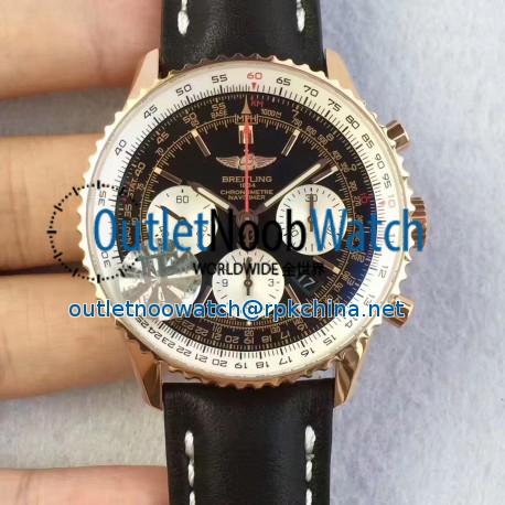 Replica Breitling Navitimer 01 RB012012.BA49.435X.R20BA.1 JF Rose Gold Black Dial SWISS 7750