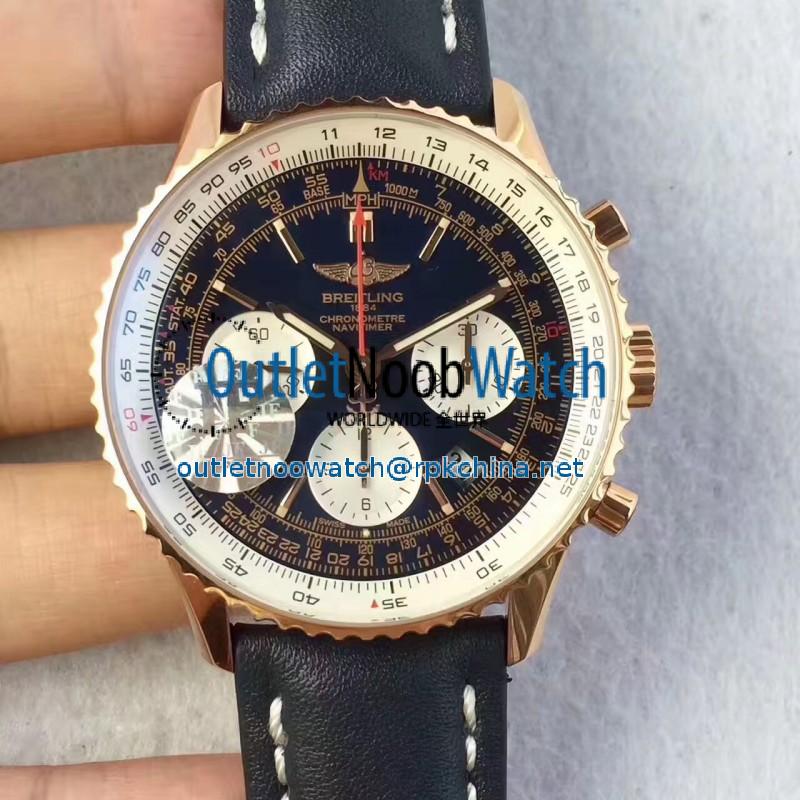 Replica Breitling Navitimer 01 RB012012.BA49.435X.R20BA.1 JF Rose Gold Blue Dial SWISS 7750