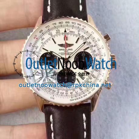 Replica Breitling Navitimer 01 RB012012.BA49.435X.R20BA.1 JF Rose Gold White Dial SWISS 7750