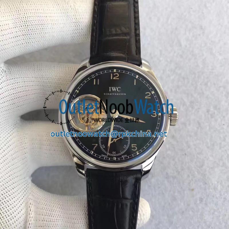 Replica IWC Portugieser Tourbillon IW546301 YL Stainless Steel Black Dial Swiss Caliber 65192