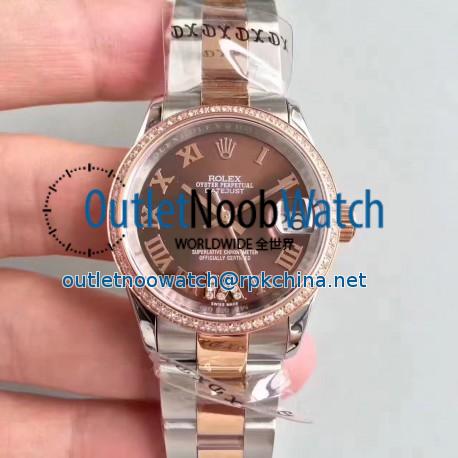 Replica Rolex Datejust 31 178341 31MM JF Stainless Steel & Rose Gold Chocolate Dial Swiss 2836-2