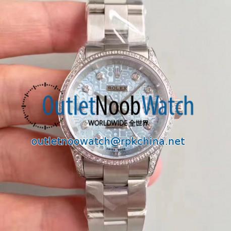 Replica Rolex Datejust 31 178159 31MM JF Stainless Steel & Diamonds Blue Dial Swiss 2836-2