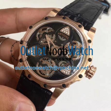 Replica Antoine Preziuso Tourbillon of Tourbillons LE Rose Gold Black Skeleton Dial Swiss Caliber AFP-TTR-3X