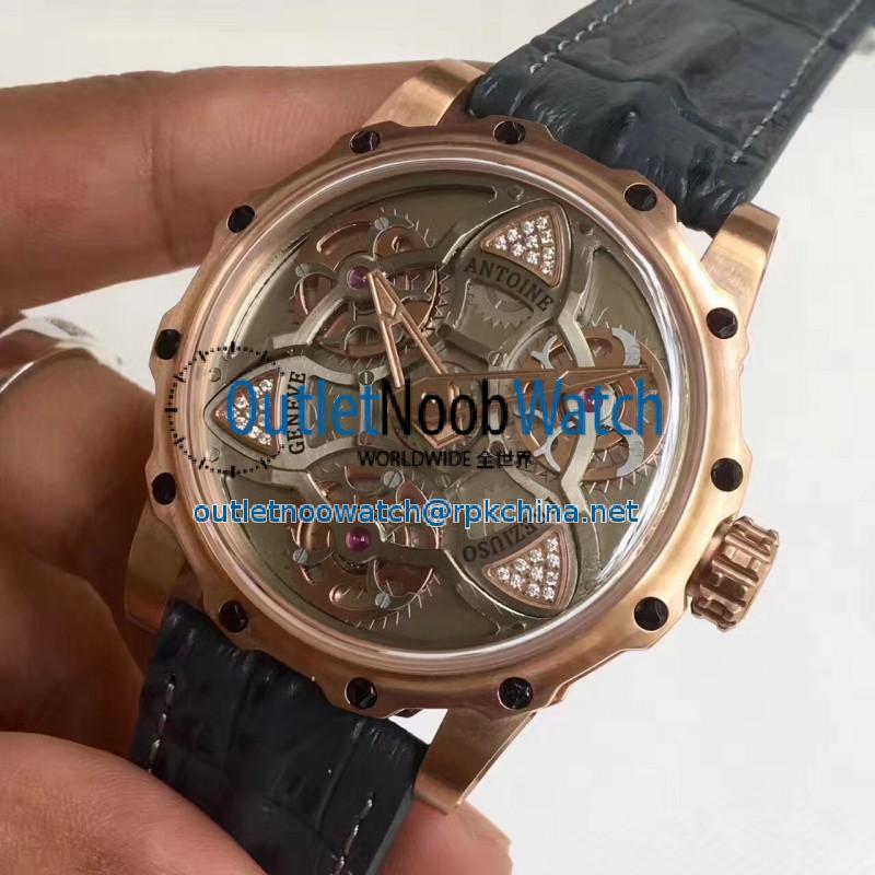 Replica Antoine Preziuso Tourbillon of Tourbillons LE Rose Gold Silver Skeleton Dial Swiss Caliber AFP-TTR-3X