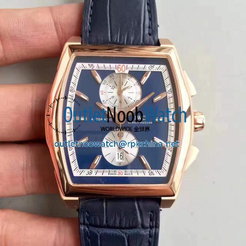 Replica IWC Da Vinci Chronograph IW376402 ZF Rose Gold Blue Dial Swiss 89361