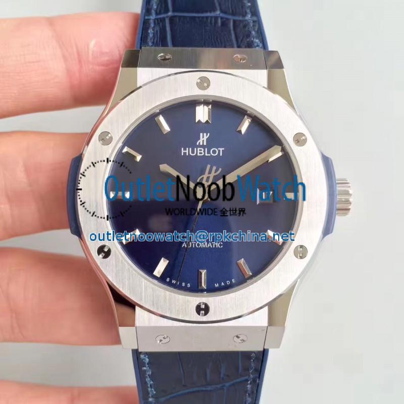 Replica Hublot Classic Fusion Titanium Blue 511.NX.7170.LR JJ Titanium Blue Dial Swiss HUB1112