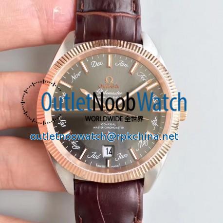 Replica Omega Globemaster Annual Calendar 130.23.41.22.06.001 OM Stainless Steel & Rose Gold Anthracite Dial M9015