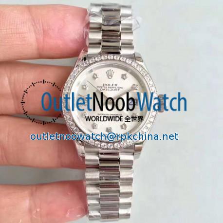 Replica Rolex Lady Datejust 28 279136RBR 28MM N Stainless Steel & Diamonds Silver Dial Swiss 2236