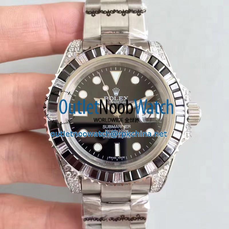 Replica Rolex Submariner Date 116610LN BP Stainless Steel & Diamonds Black Dial Swiss 2836-2