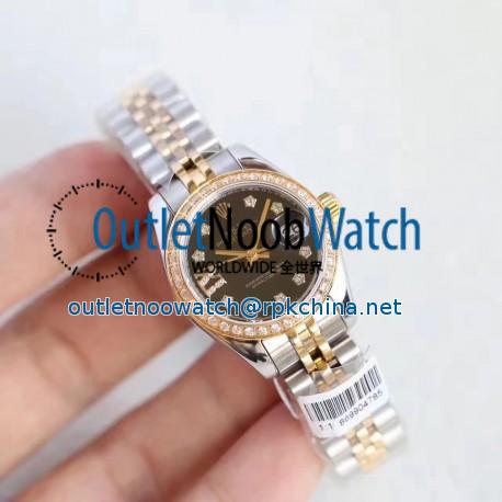 Replica Rolex Lady Datejust 28 279383RBR 28MM N Stainless Steel & Yellow Gold Black Dial Swiss 2671