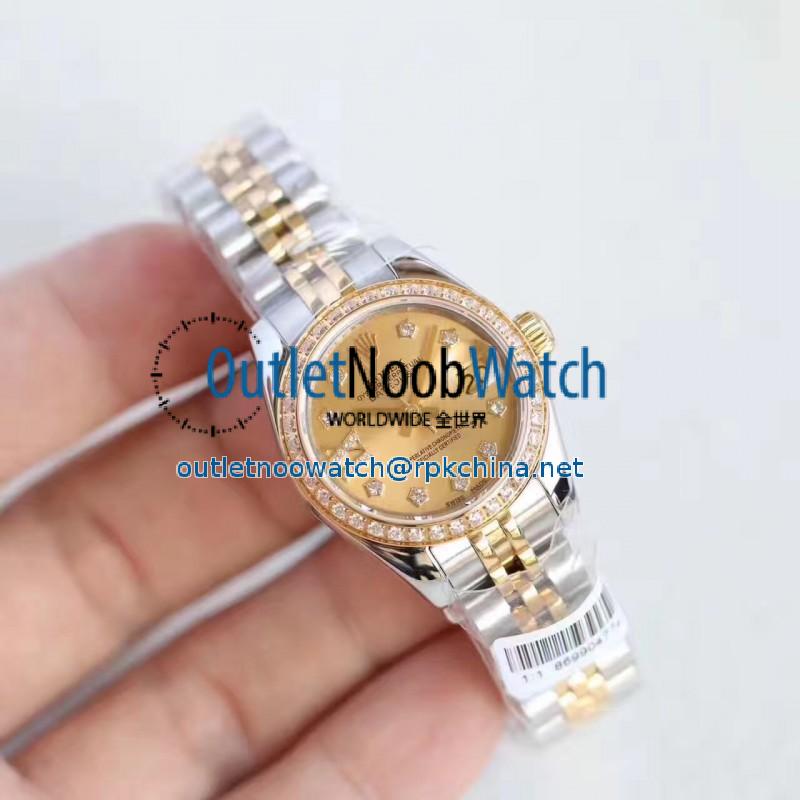 Replica Rolex Lady Datejust 28 279383RBR 28MM N Stainless Steel & Yellow Gold Champagne Dial Swiss 2671