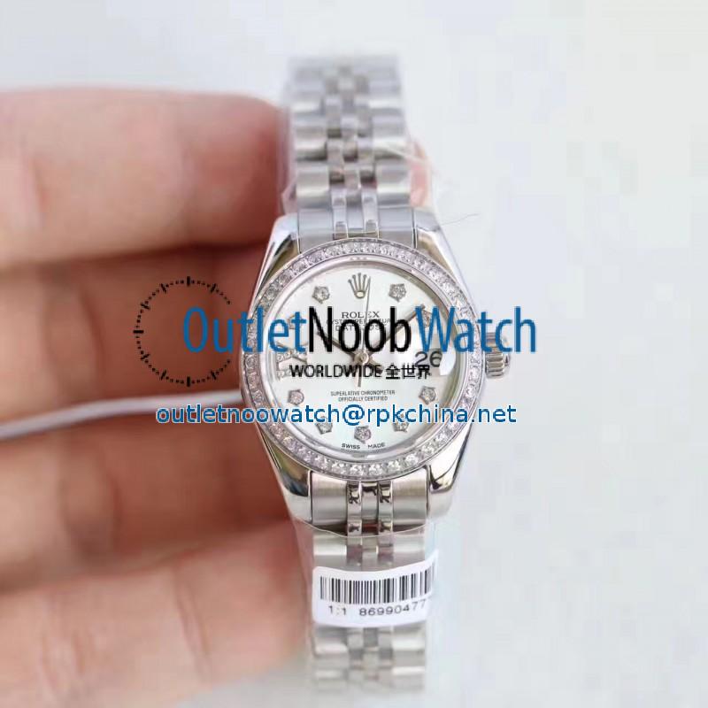 Replica Rolex Lady Datejust 28 279136RBR 28MM N Stainless Steel & Diamonds Mother Of Pearl Dial Swiss 2671