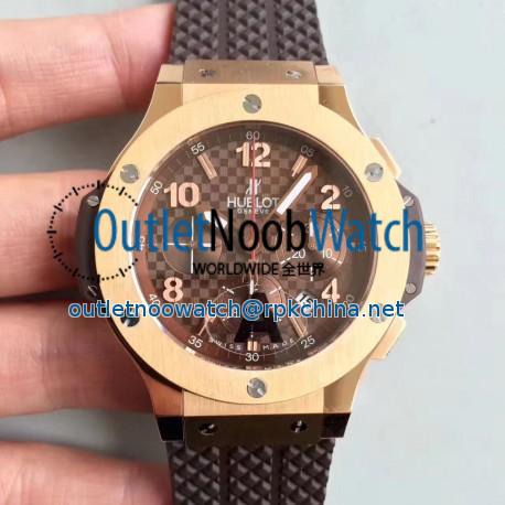 Replica Hublot Big Bang Cappuccino 301PC1007RX JF Rose Gold Brown Carbon Fiber Dial Swiss HUB4100