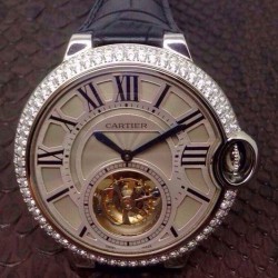 Replica Cartier Ballon Bleu Tourbillon Stainless Steel Silver Dial Swiss Tourbillon