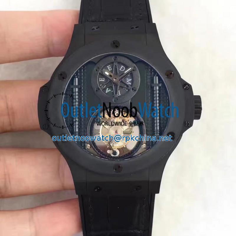 Replica Hublot Big Bang Vendome Tourbillon All Black 305.CI.0009.GR BM Ceramic Black Dial Swiss Tourbillon